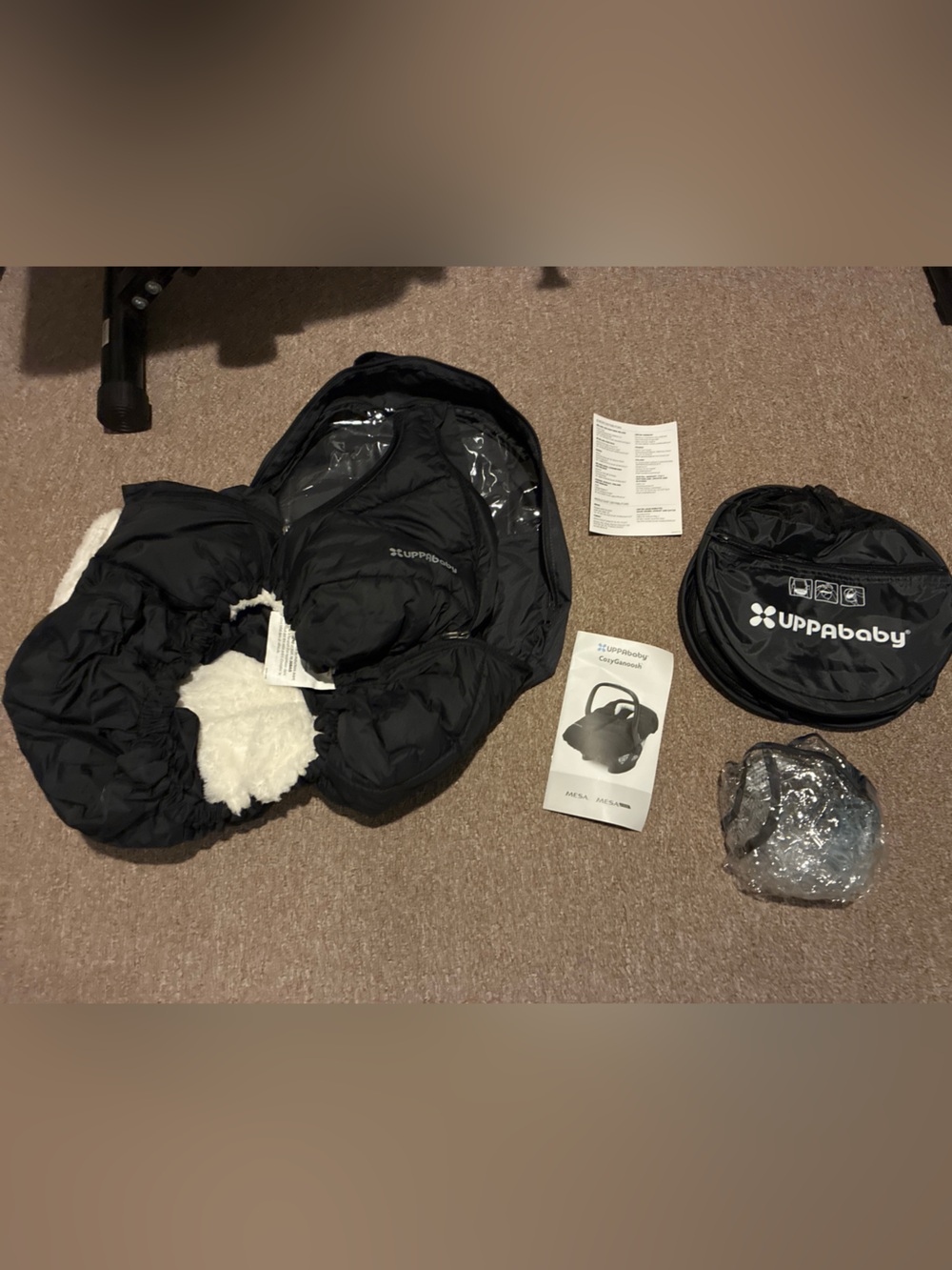 UPPAbaby MESA CozyGanoosh Car Seat Cover Bundle + Rain & Bug Shields